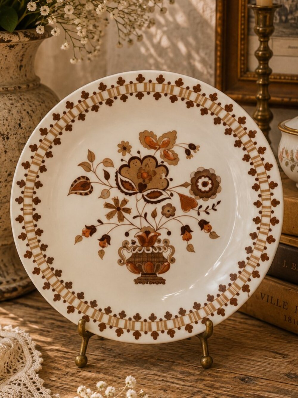 Vintage Staffordshire Old Granite Made by Johnson Bros Jamestown Plate
